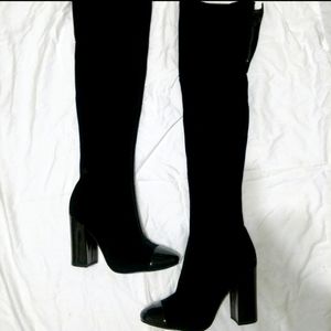 Guess velvet knee high boots